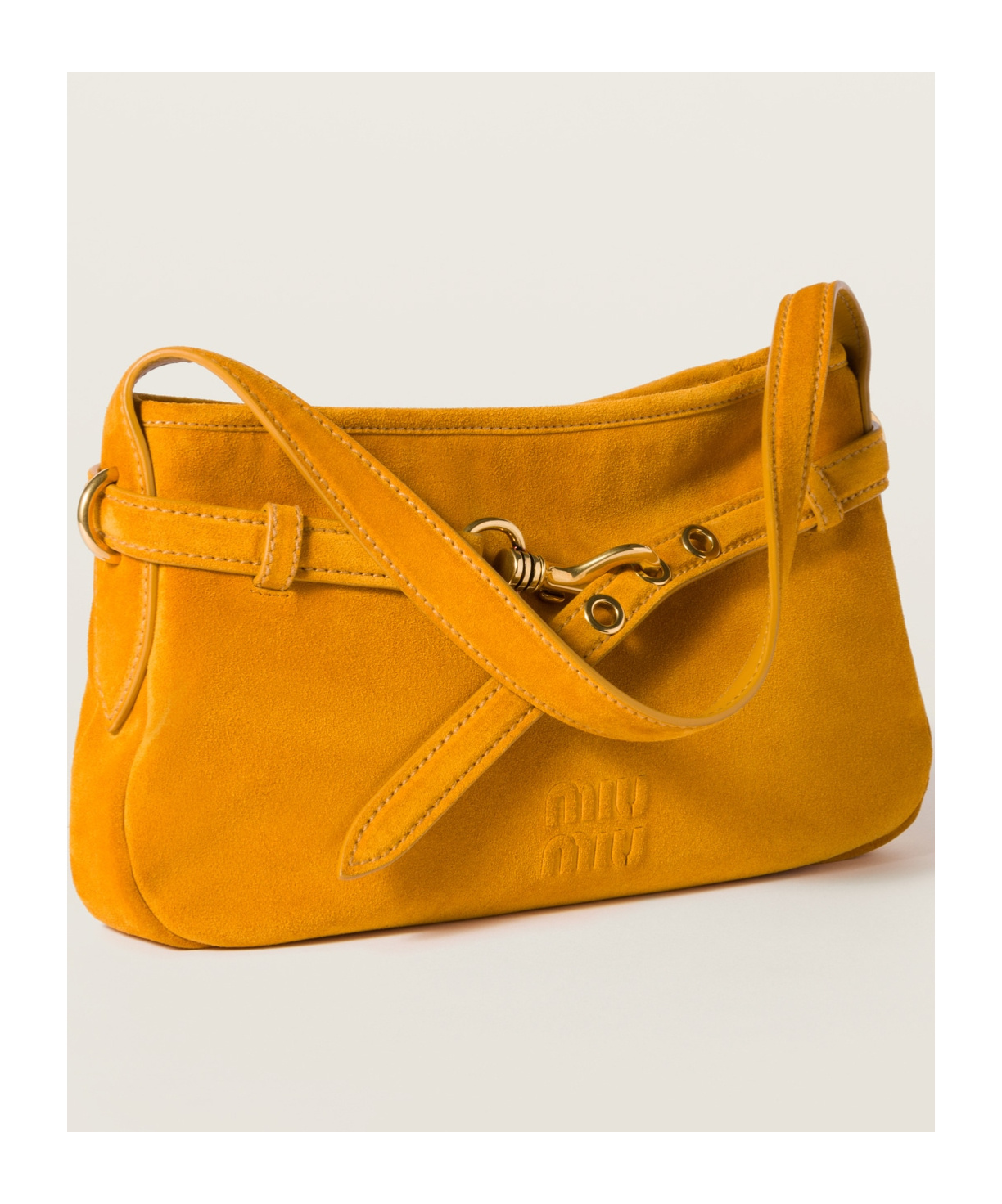 Shop Miu Miu Aventure Suede Bag