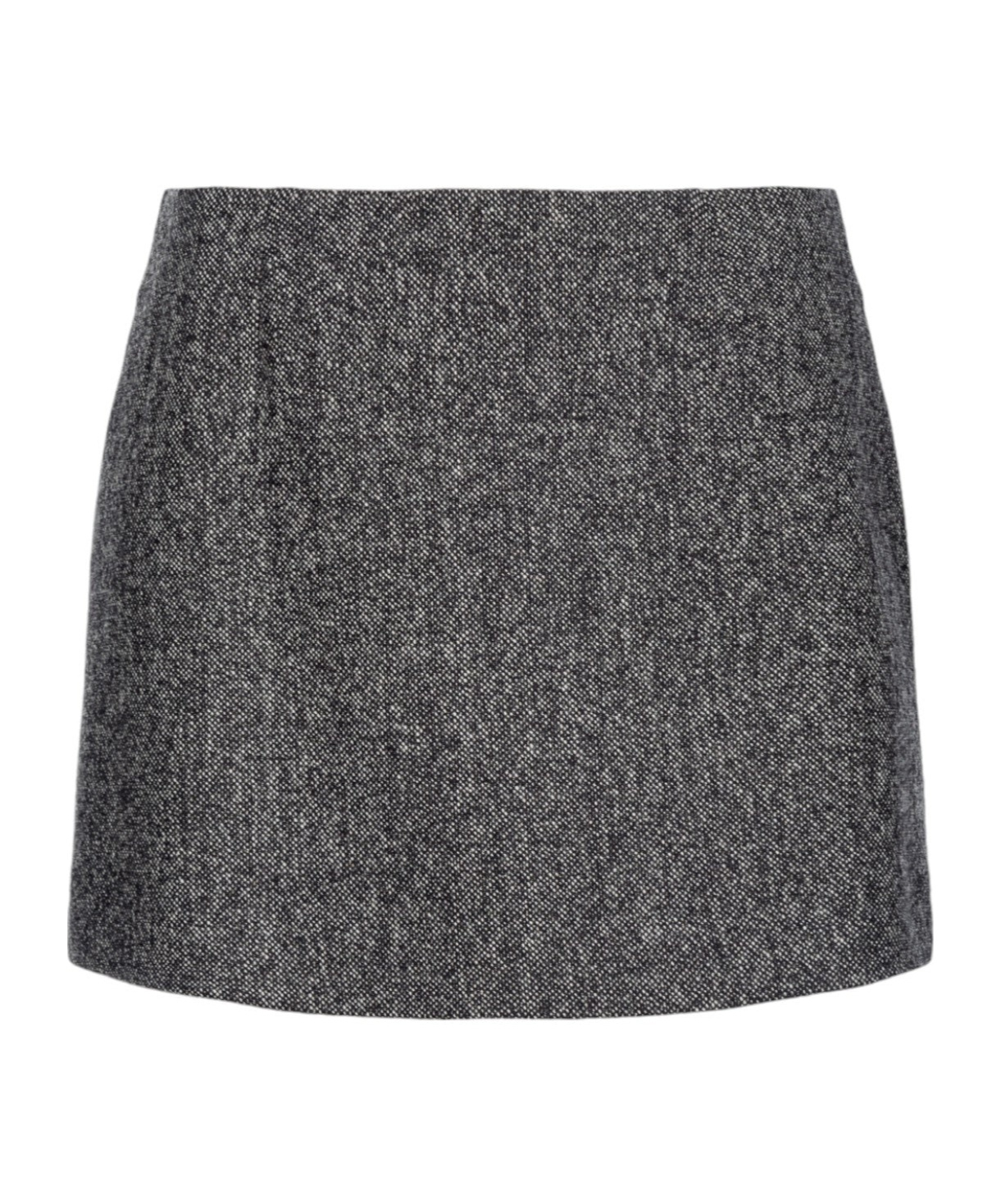 Pinko Black Grass Wool Skirt In Black
