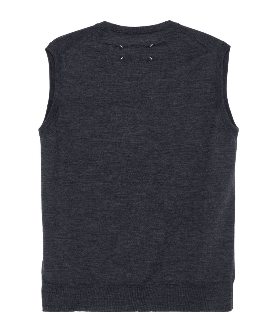 Maison Margiela V-neck Wool Vest In Black