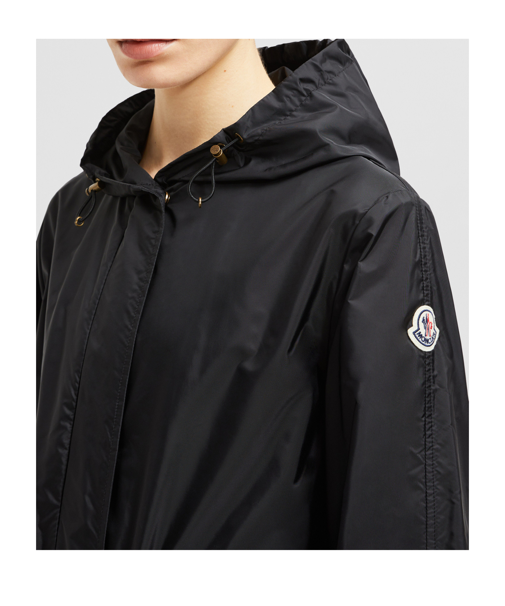 Shop Moncler Hiengos Hooded Rain Coat In Black