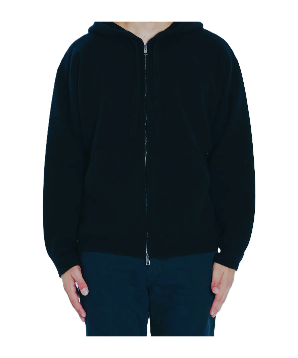 Roberto Collina Blue Sweatshirt With Drawstring Hood And Dropped Shoulders In Wool Man In Green