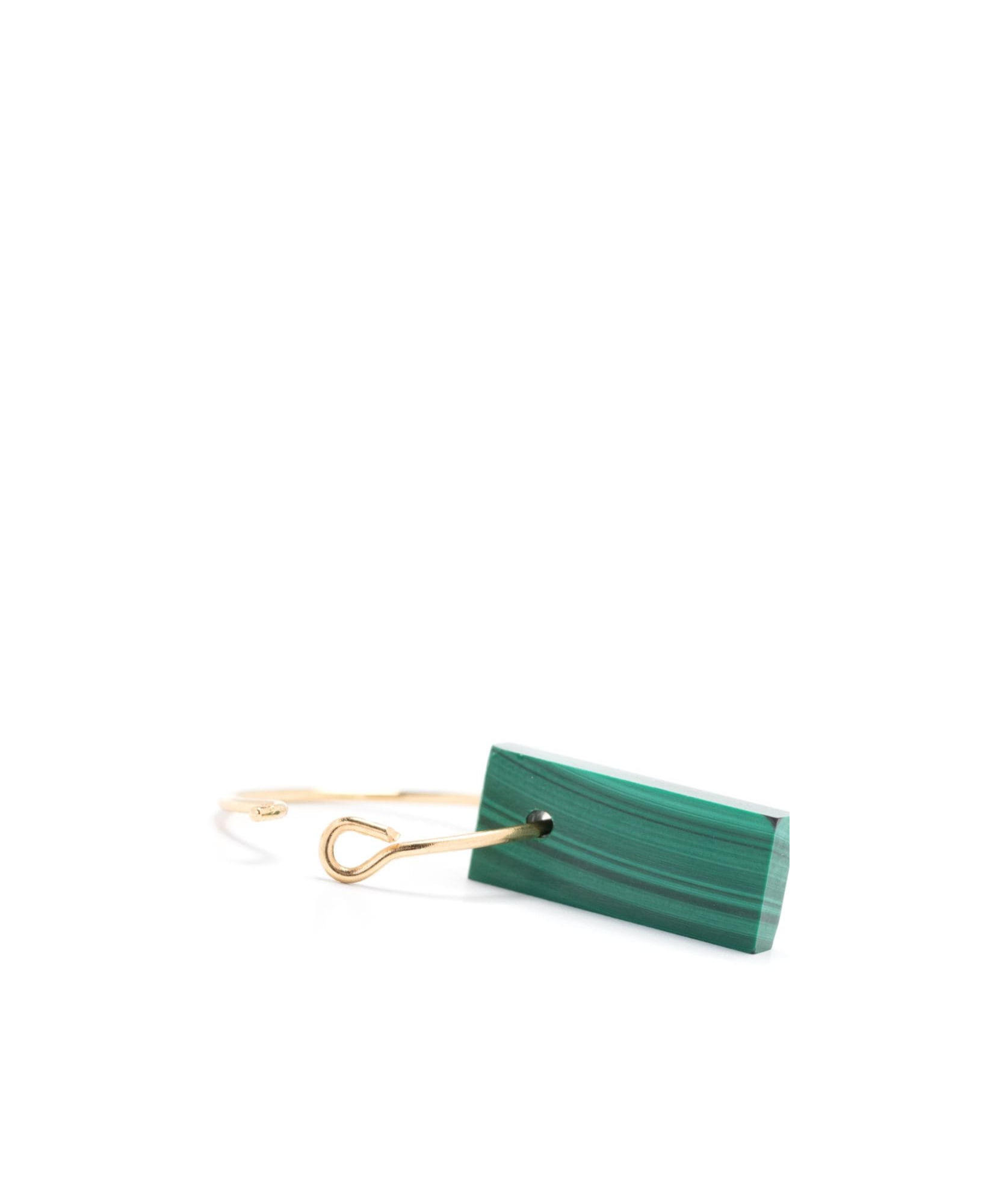 Aliita 18kt Yellow Gold Diaspro Malachite Earring In Green