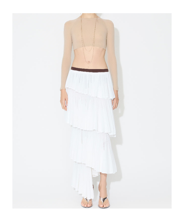 Alaïa Knit Spiral Skirt In White