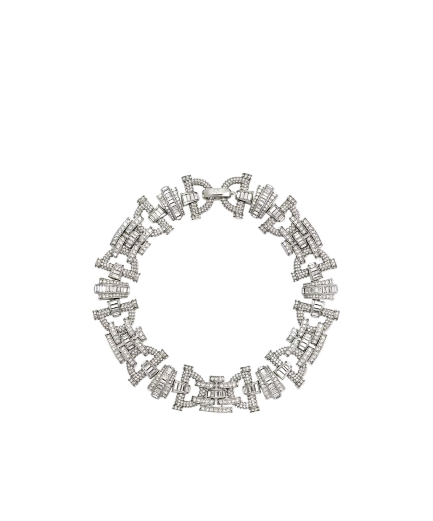 Gucci Staffa Crystal Necklace In Gray