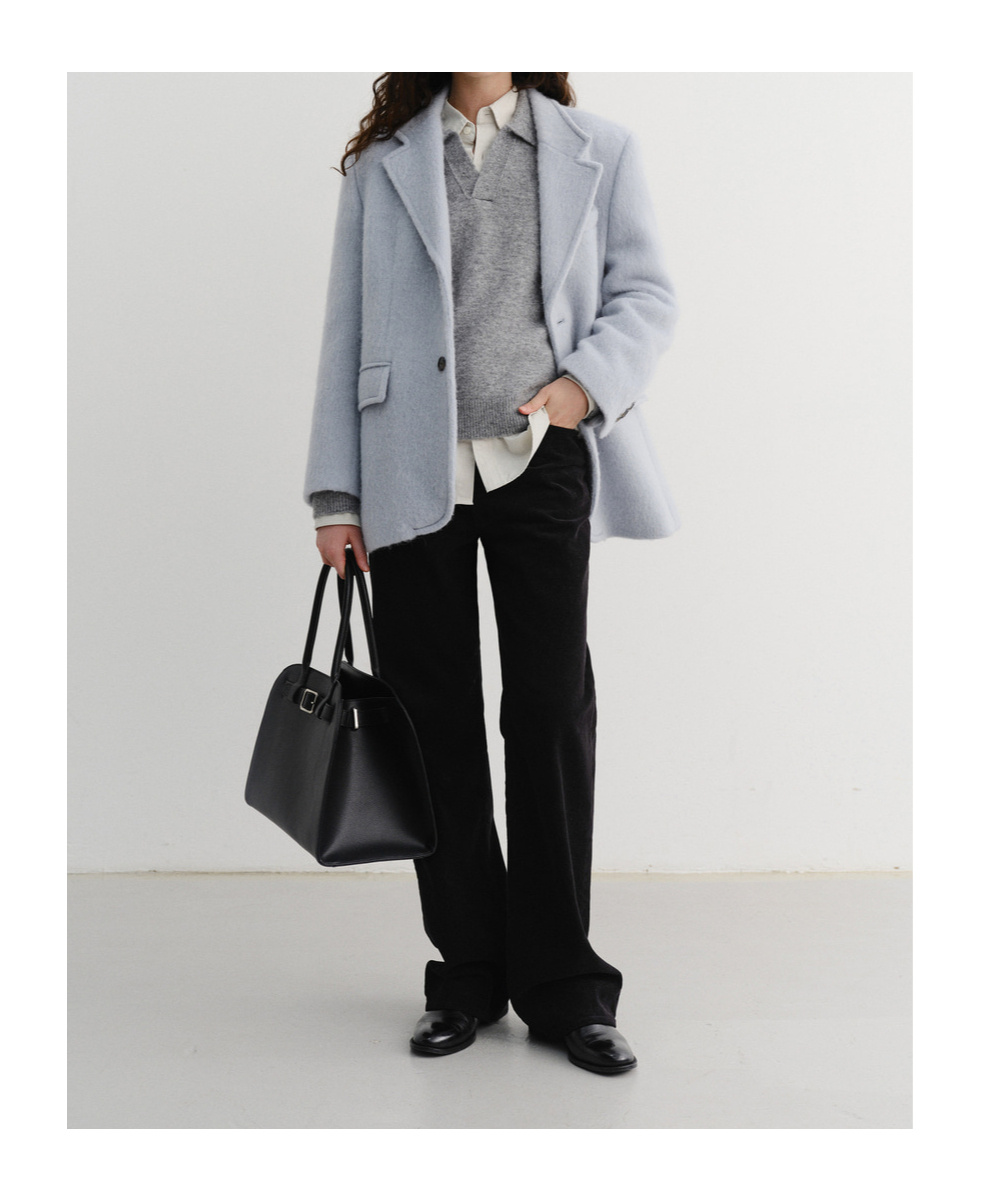 Dunst Unisex Alpaca Blazer Coat In Blue
