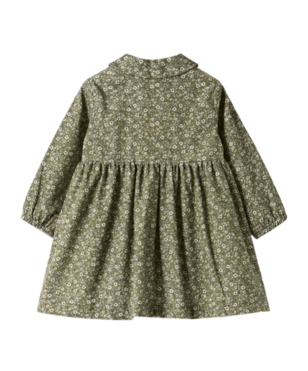 Il Gufo Long Sleeve Dress In Green
