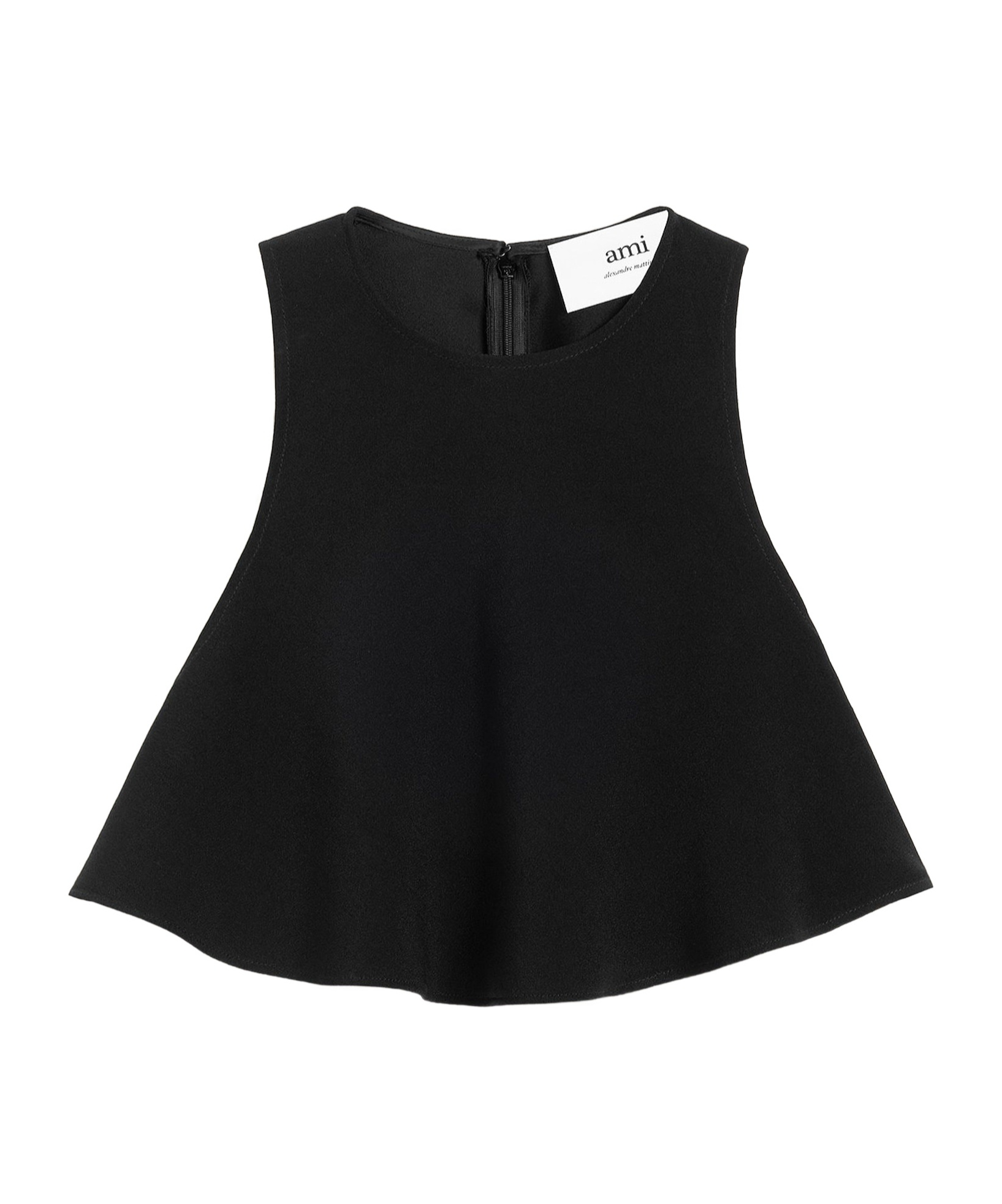Ami Alexandre Mattiussi Flared Cropped Blouse In Black