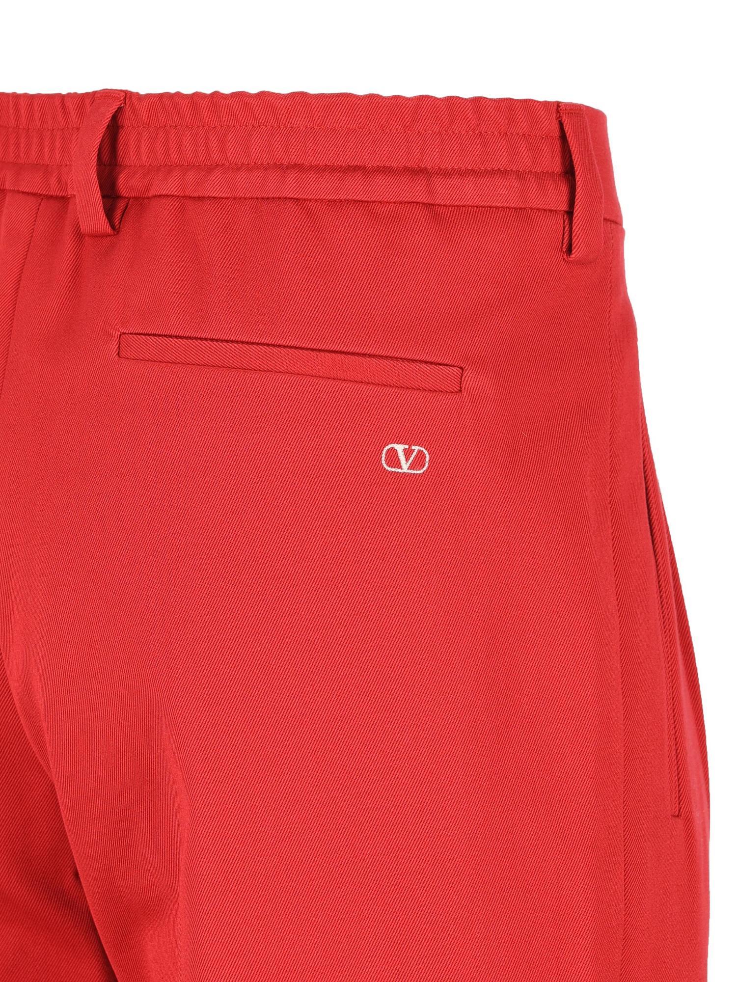 Valentino Belt Loops Slacks In Red