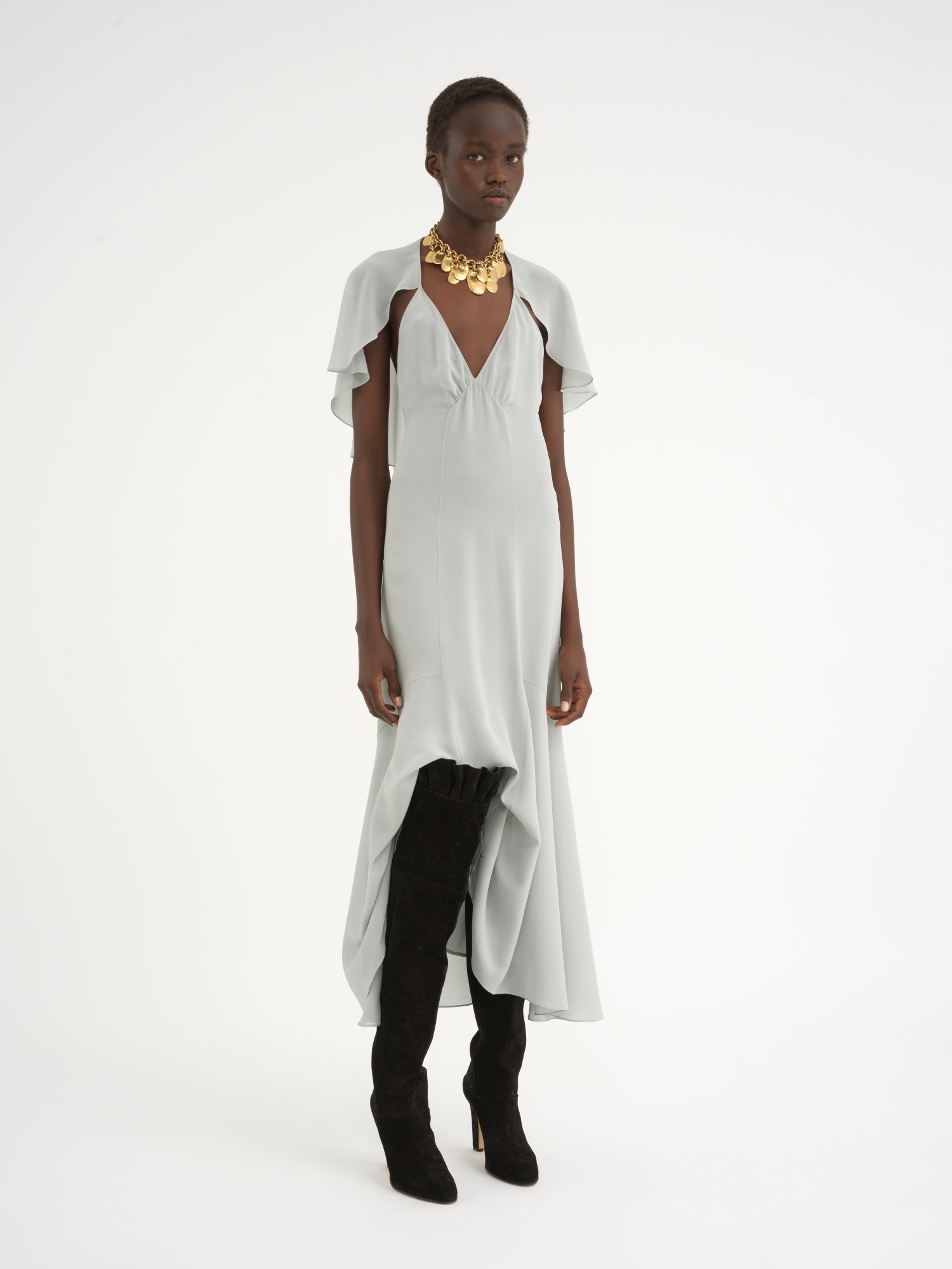 CHLOÉ SILK GEORGETTE MIDI DRESS