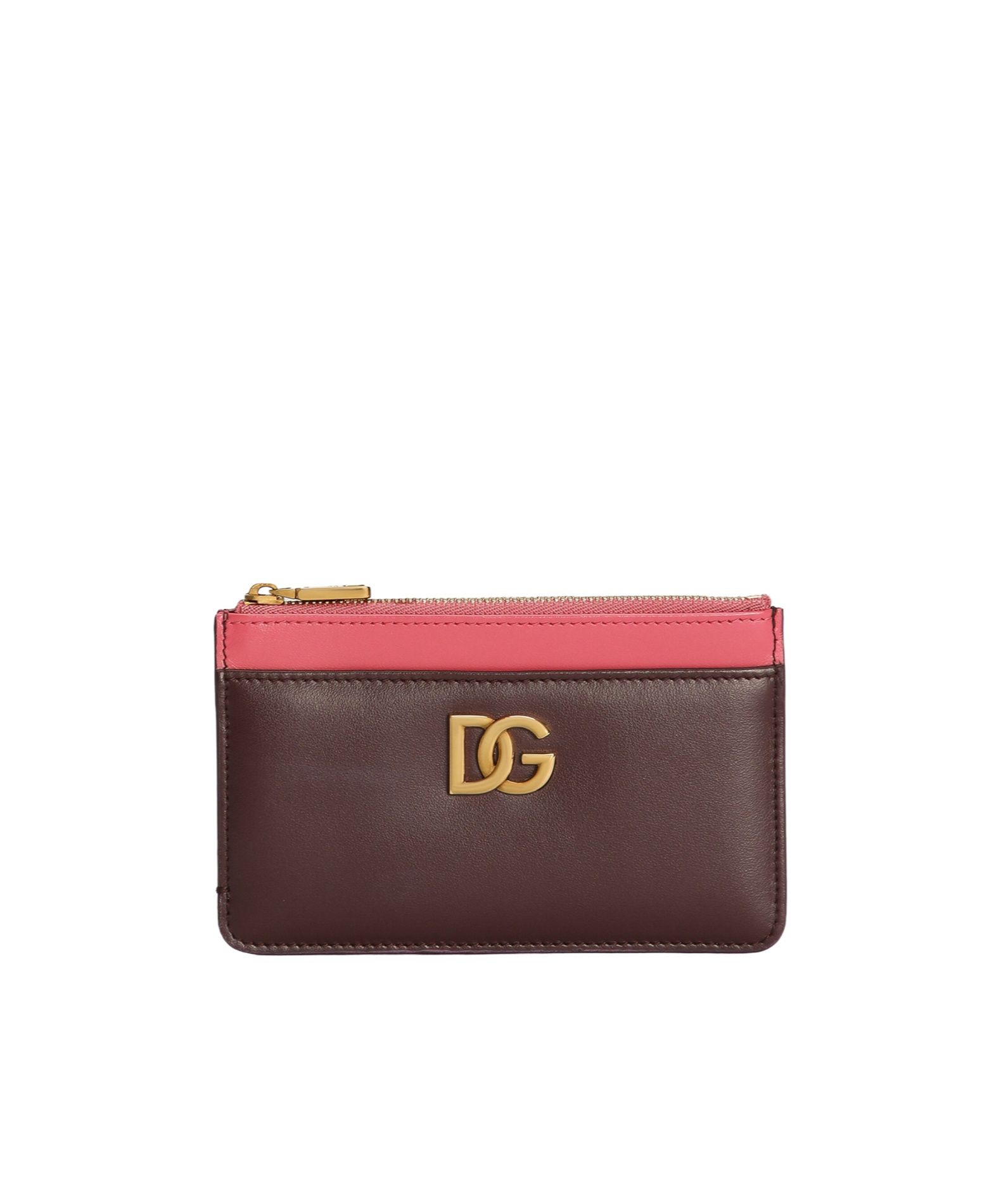 Dolce & Gabbana Dg-plaque Cardholder In Brown