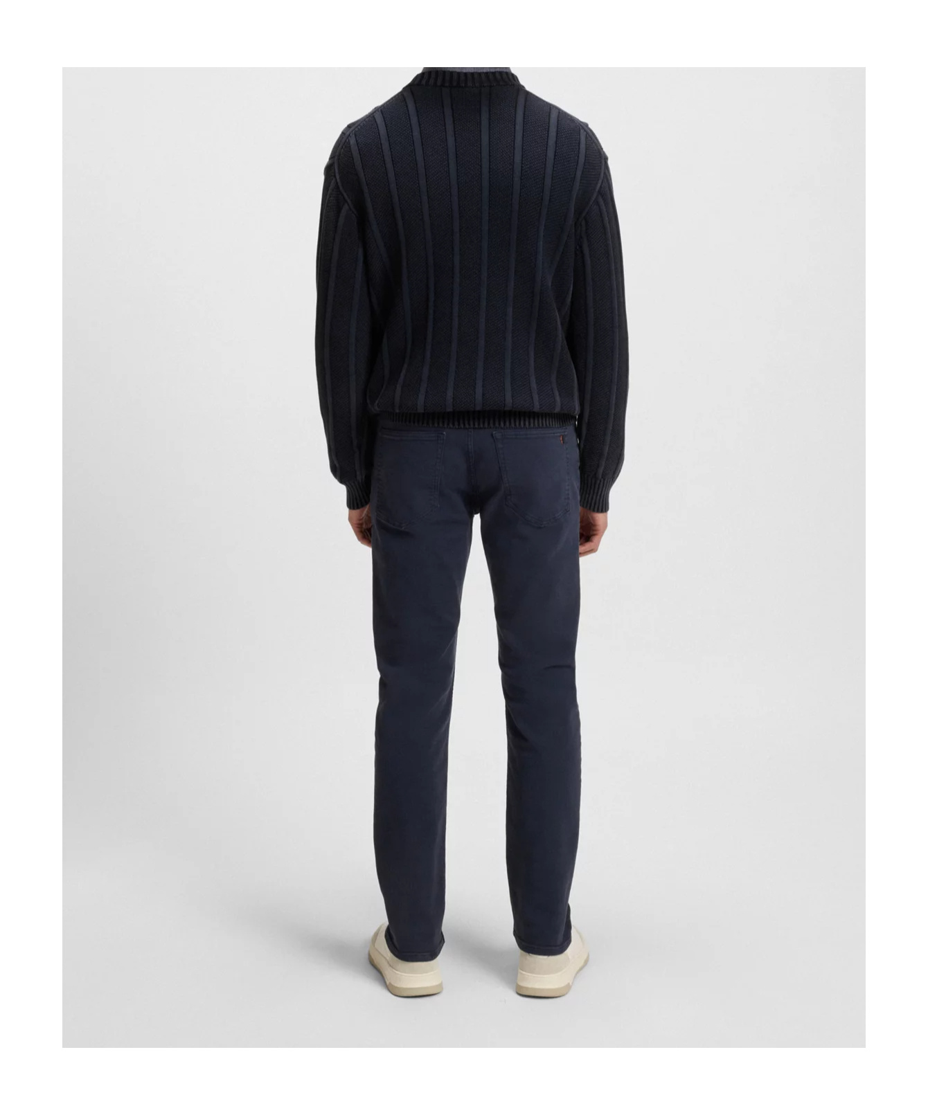 Hugo Boss Ribbed Crew-neck Sweater In Green