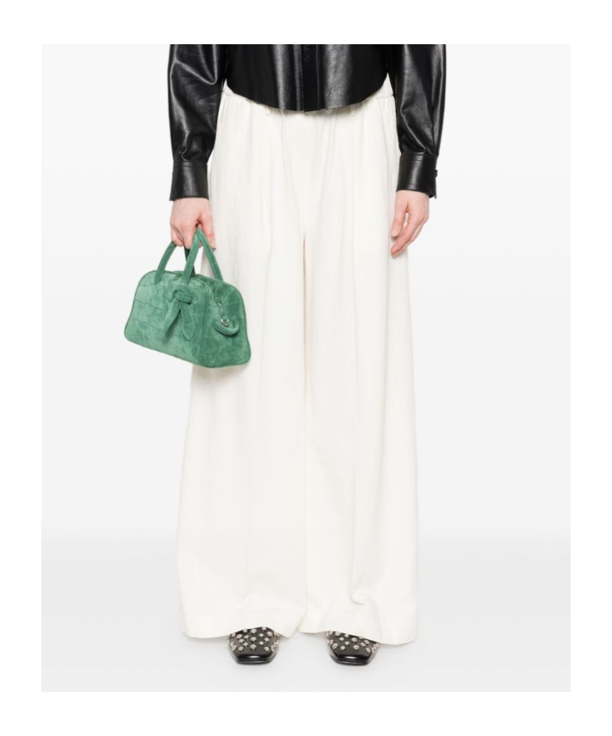 Forte Forte Comfortable Wide Leg Cotton Trousers In White