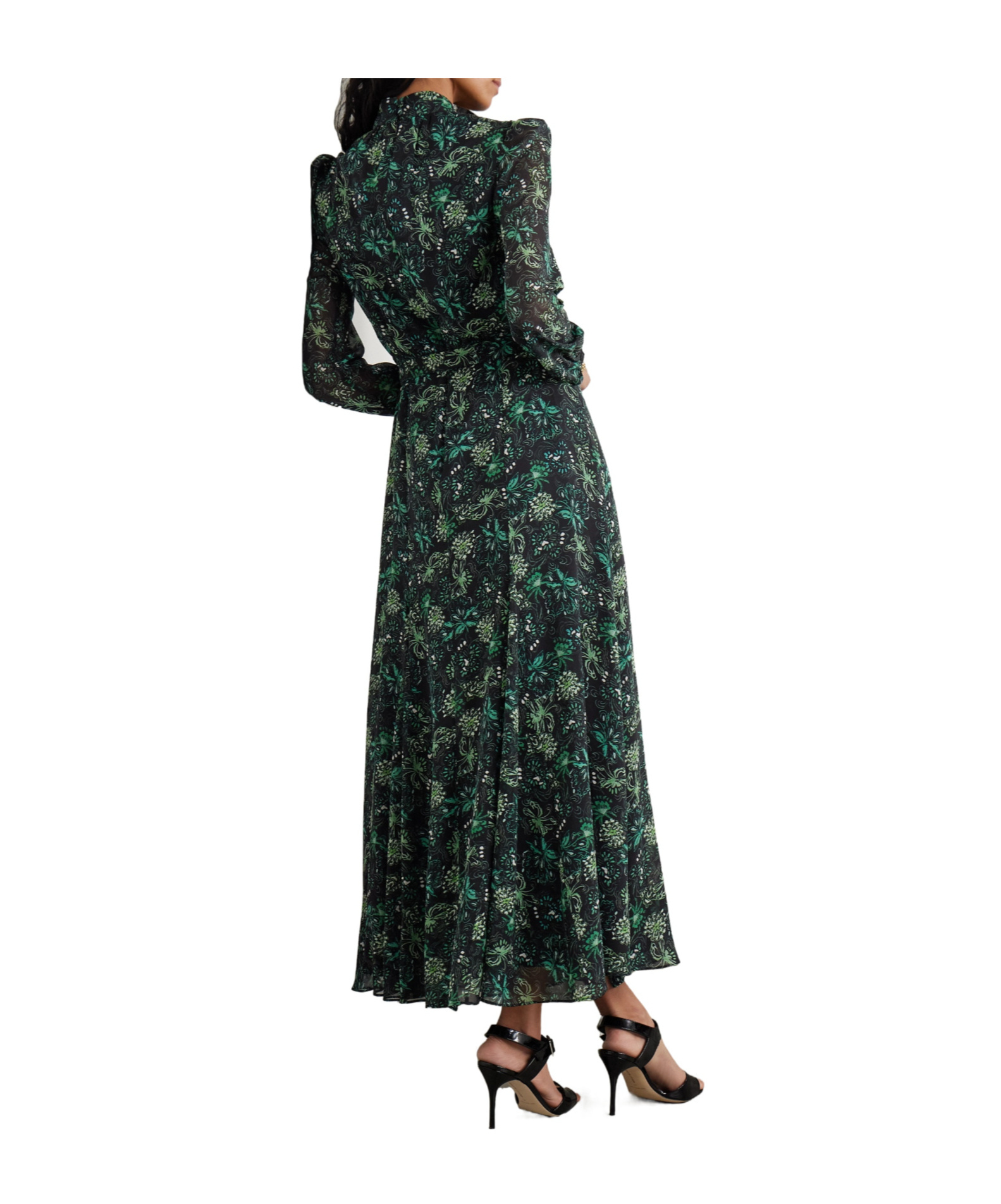Saloni Floral Print Silk Dress In Multi