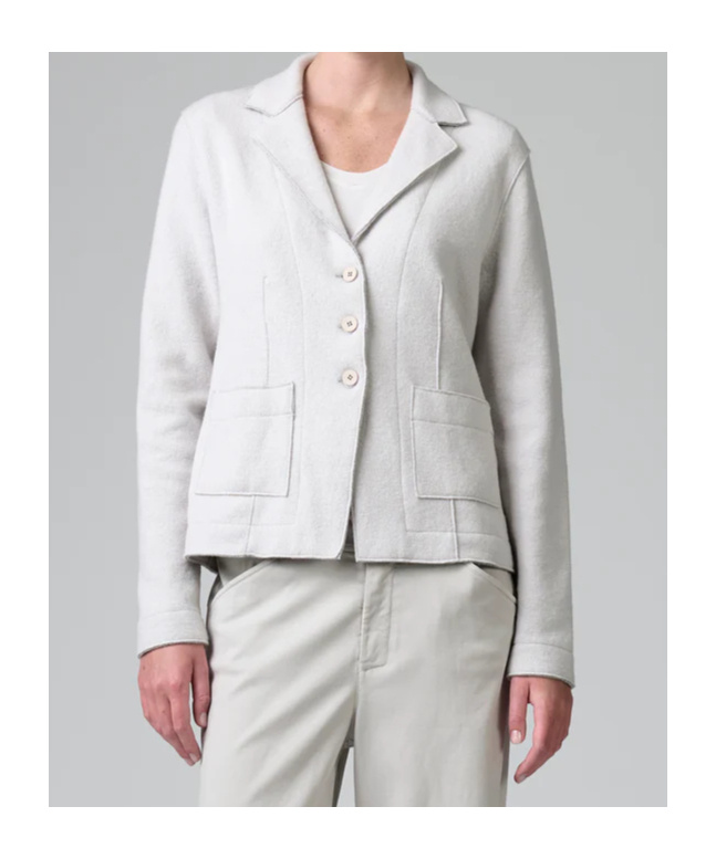 Transit Herringbone Pocket Cardigan In Gray
