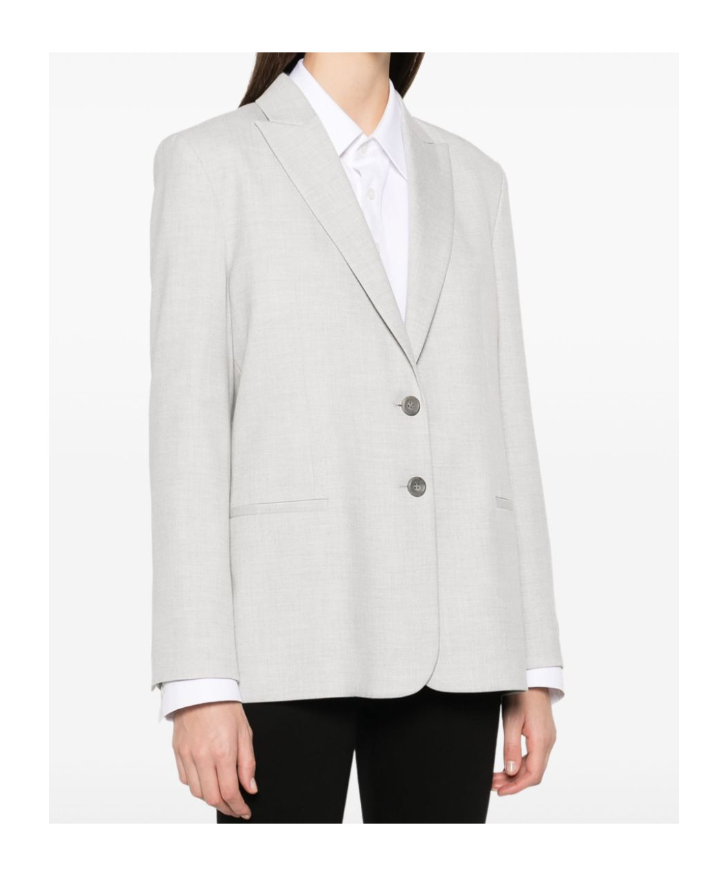 Calvin Klein Mélange-effect Flannel Blazer In White