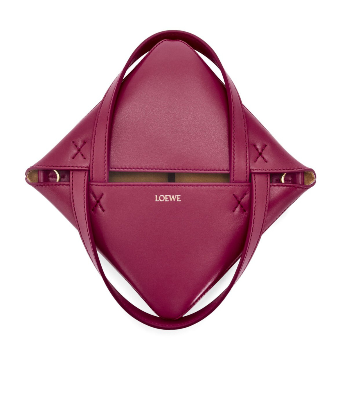 Loewe Mini Leather Puzzle Fold Tote Bag In Red