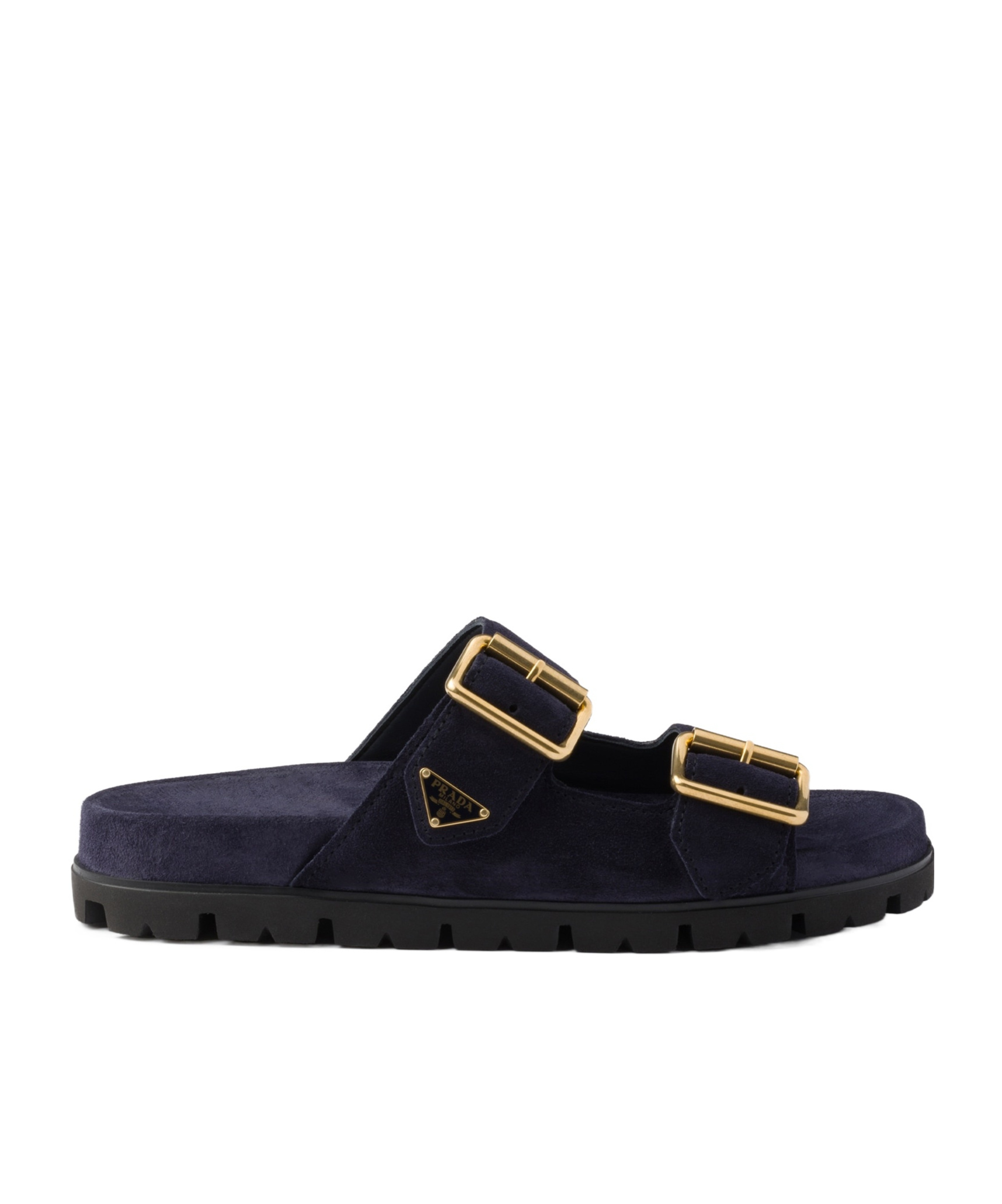 Prada Quilted Slingback Sandal In Navy Blue