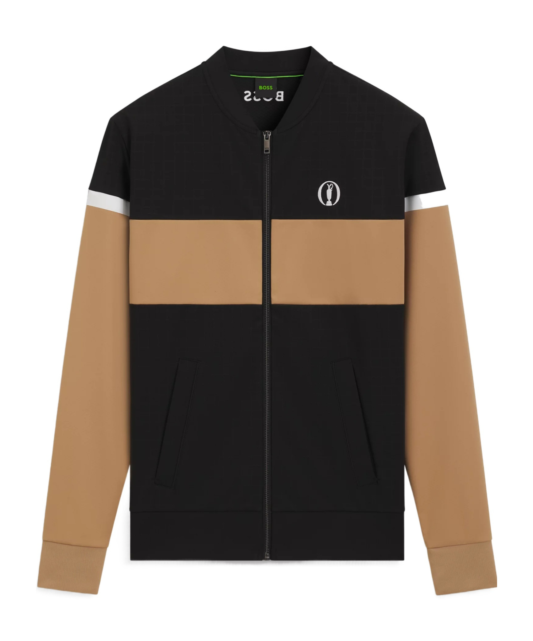 Hugo Boss Open Contrast Knit Jacket In Multi