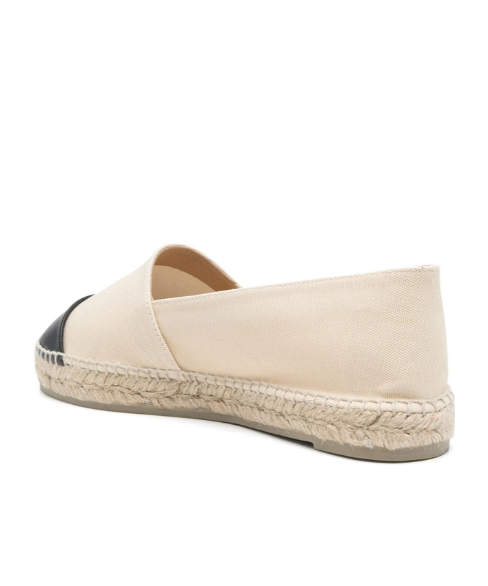 Shop Castaã±er Round-head Flat Shoes In White