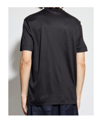 Emporio Armani Logo-patch Crewneck T-shirt In Black
