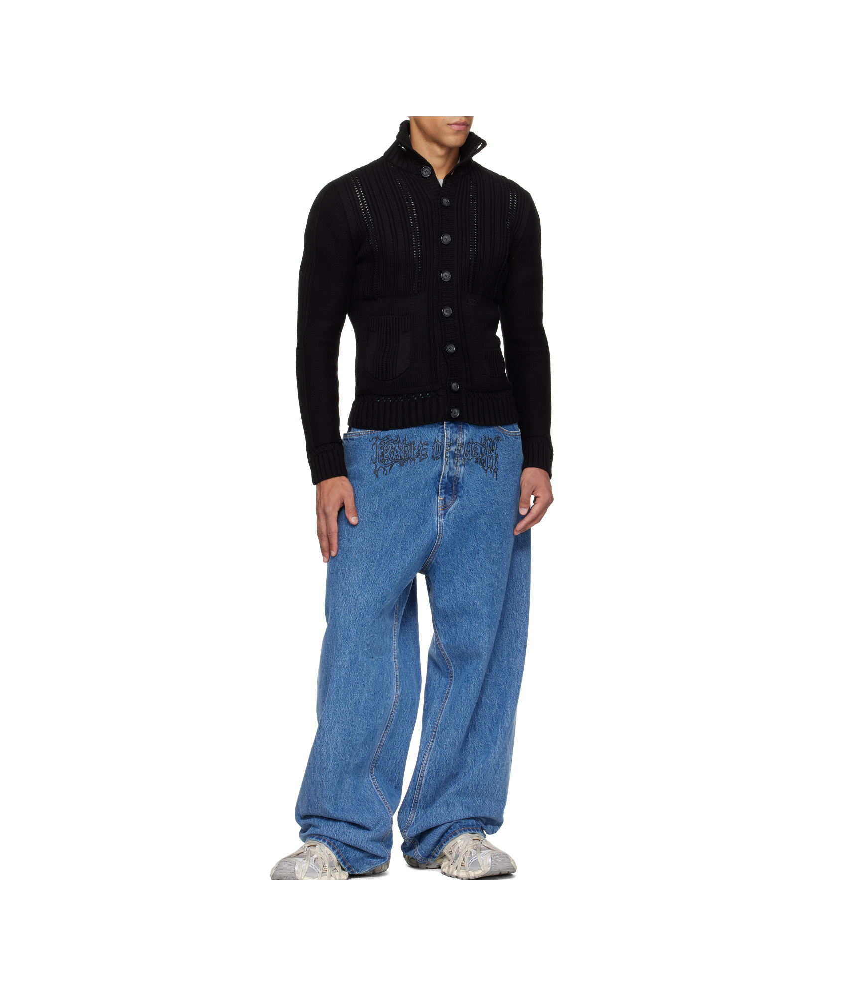 Vetements Cargo Cardigan In Black