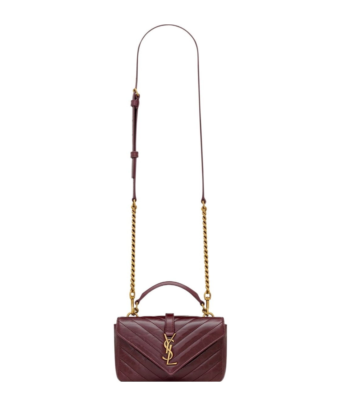 Saint Laurent Mini College Shoulder Bag In Red