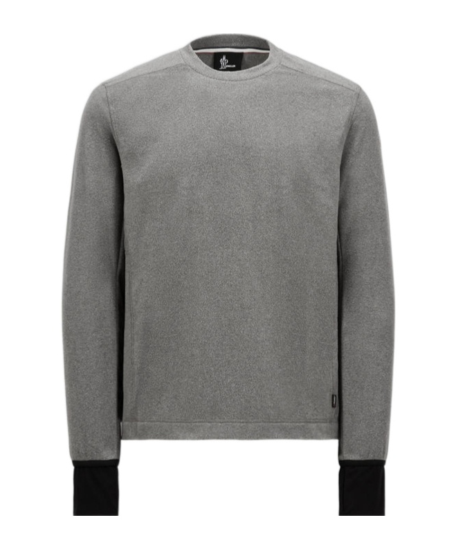 Moncler Logo Long-sleeved Sweater In Gray