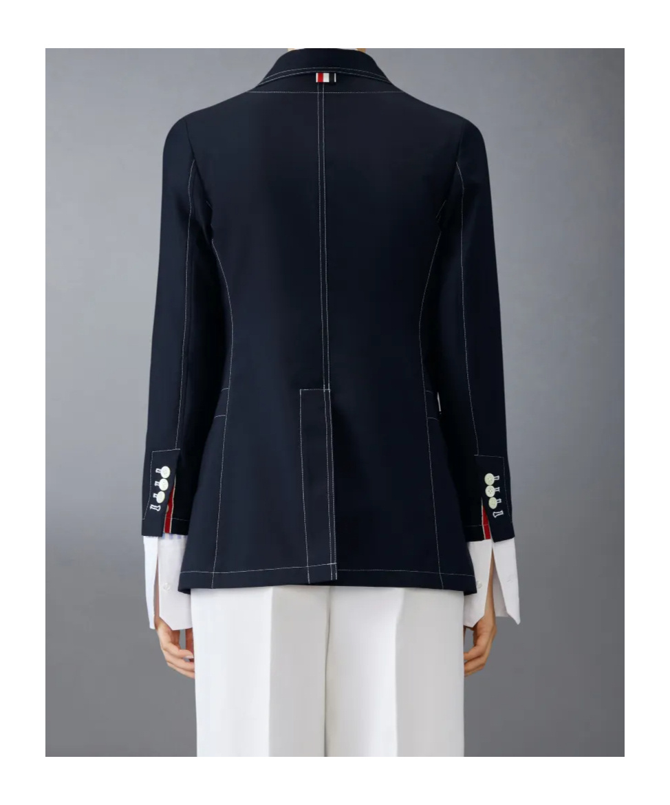 Thom Browne Long Sleeve Uniform Jacket In Blue