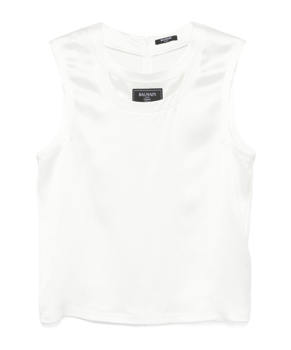 Balmain Sleeveless Vest In White