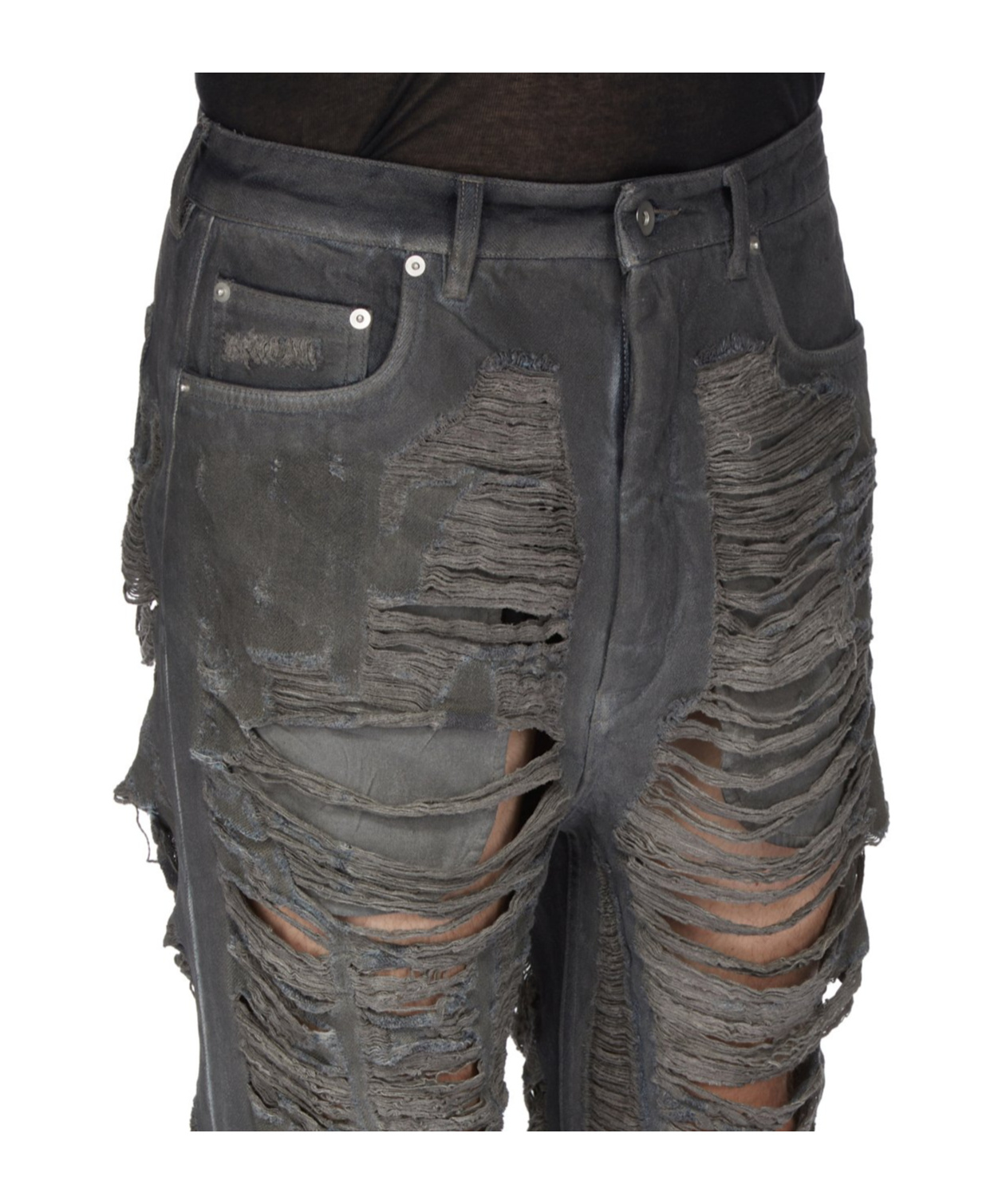 Rick Owens Drkshdw Drkshdw By Rick Owens Man Jeans Blue Size S Cotton, Elastomultiester In Black