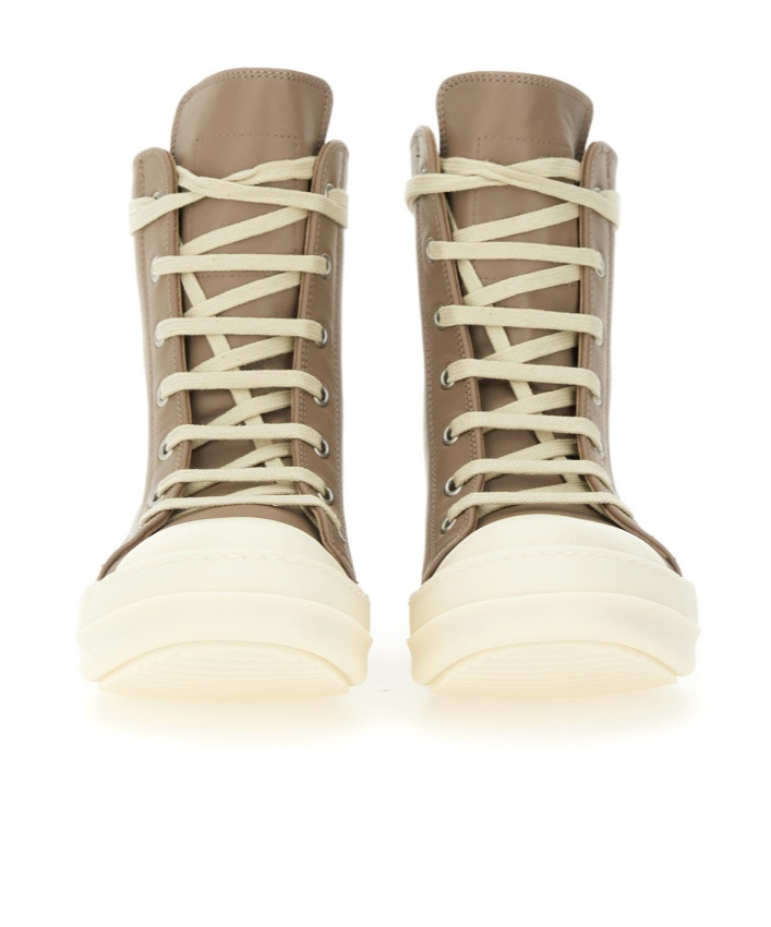 Rick Owens Hollywood High Top Sneakers Flesh And Milk In Neutral