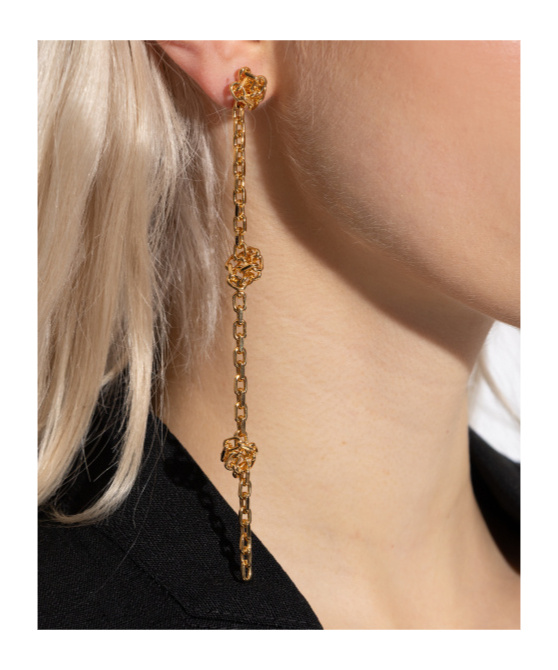 Jil Sander Chain Knot-detail Drop Earrings In Gold