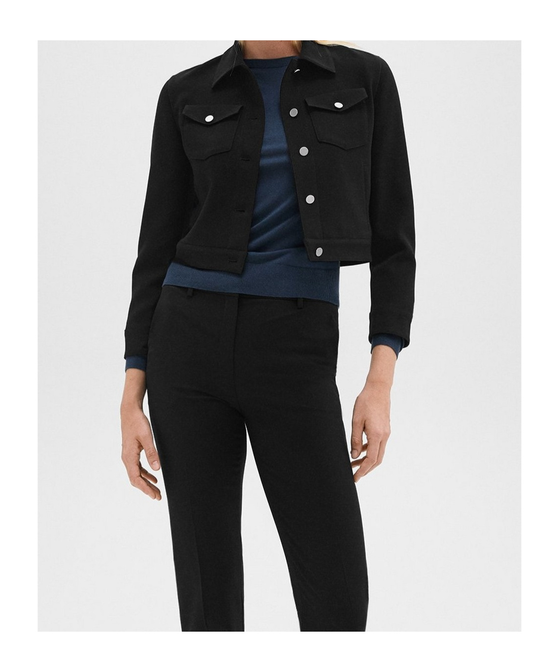 Theory Shrunken Trucker Jacket In Black