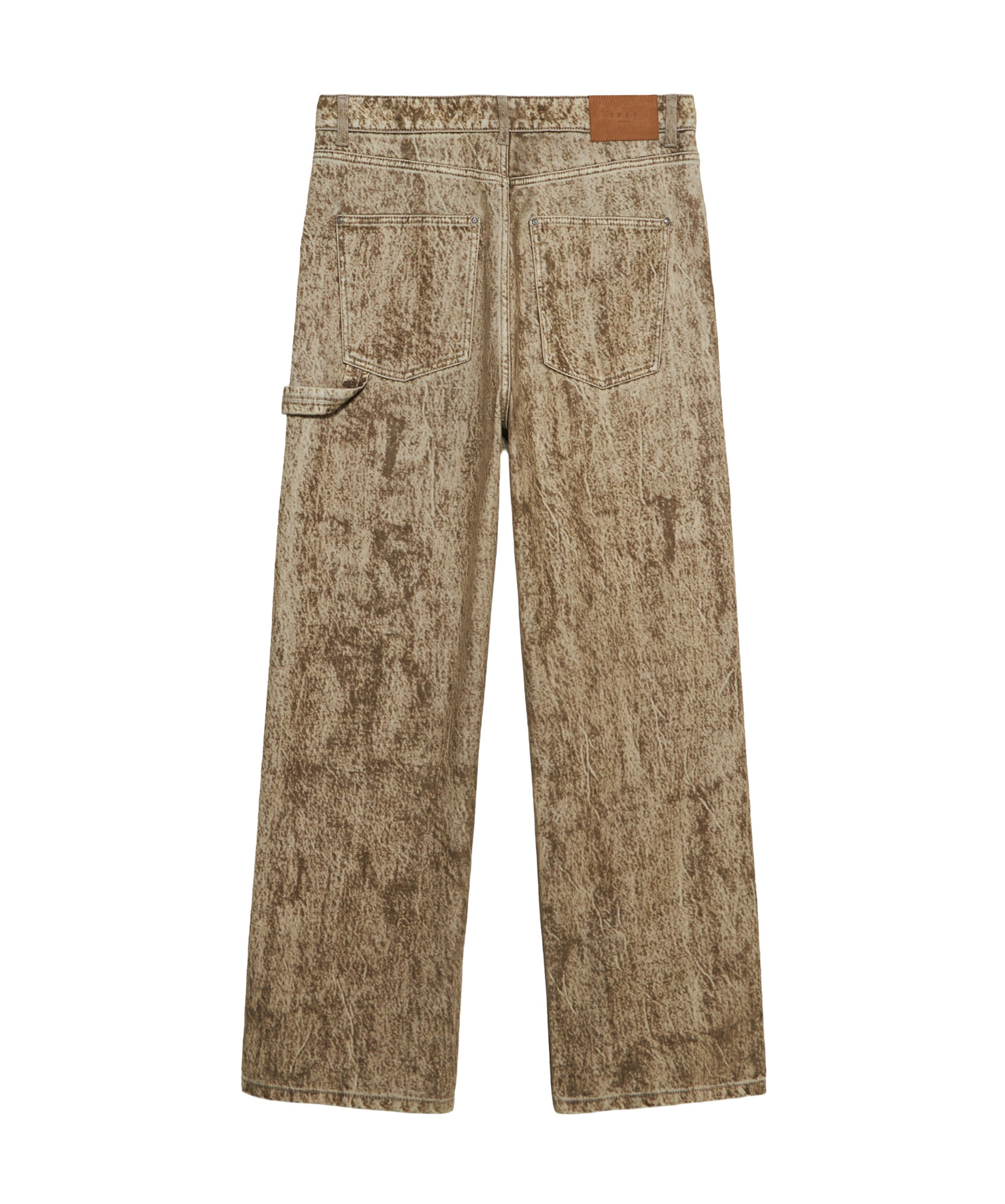 1989 Studio Denim Flock Carpenter Pants Camo In Beige
