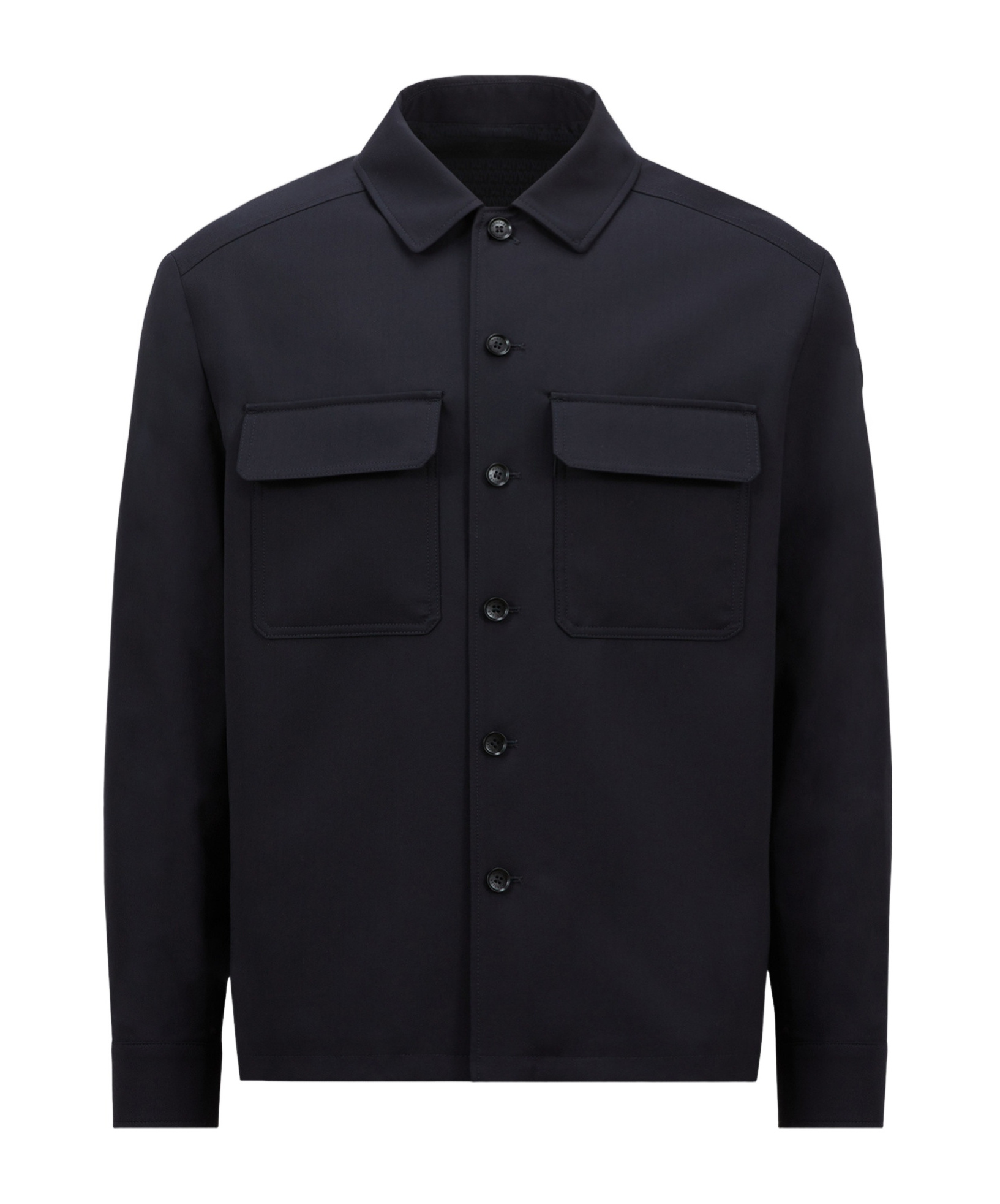 Moncler Jacket Wool Blend Chest Pockets In Black