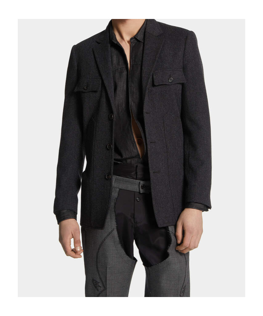 Dsquared2 Single-breasted Tailored Blazer In Gray