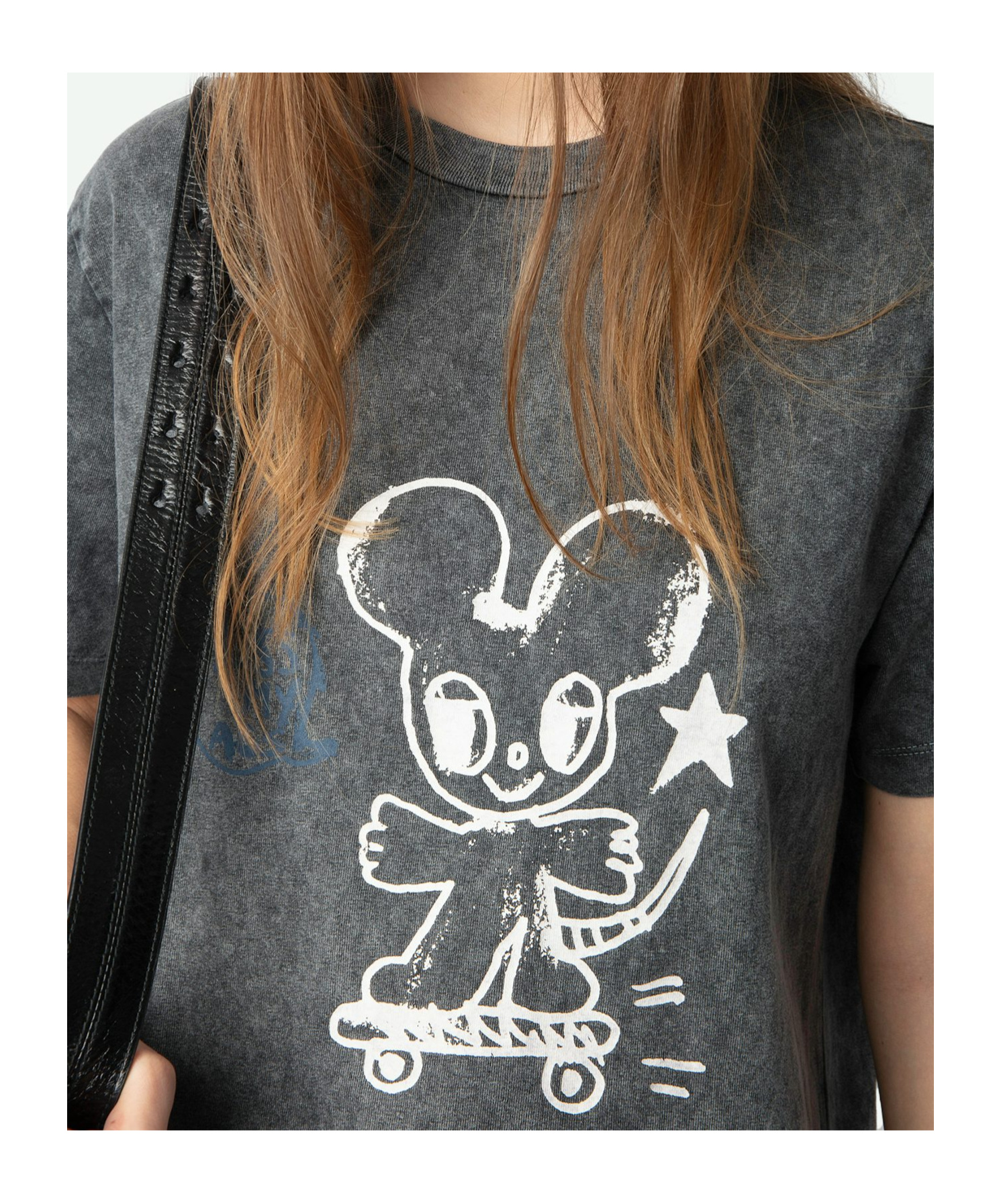 Zadig & Voltaire Womens Edwin Mouse-print Cotton T-shirt Carbone In Carbone