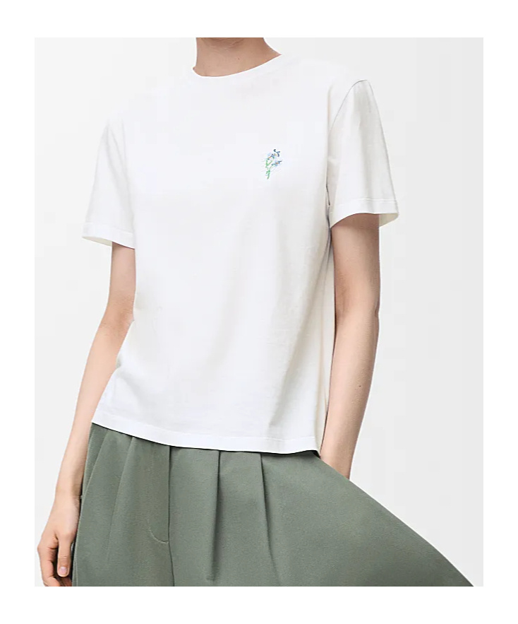 Loewe Womens White Floral Anagram-embroidery Relaxed-fit Cotton-jersey T-shirt In White