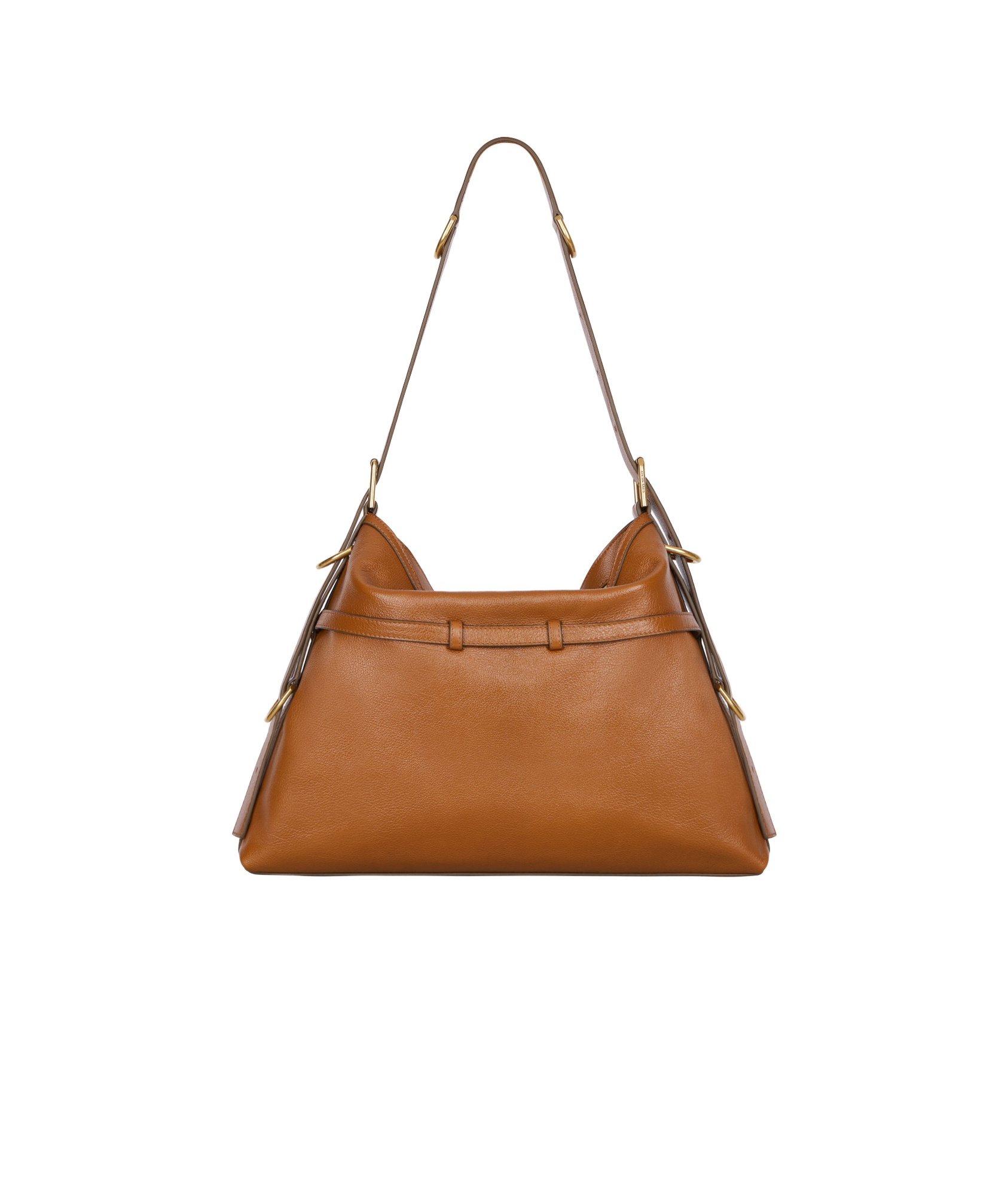 Givenchy Voyou Medium Shoulder Bag In Shiny Tumbled Leather In Brown