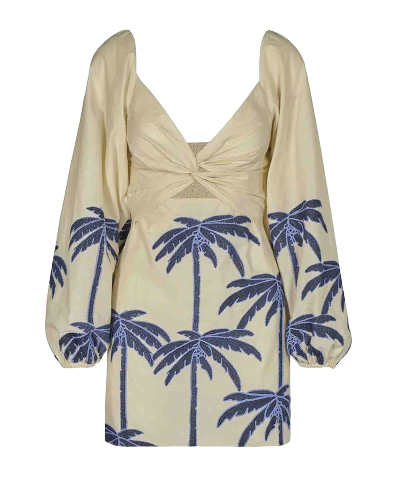 Johanna Ortiz The Power Of The Sea Dress In Ecru Blue In Neutral