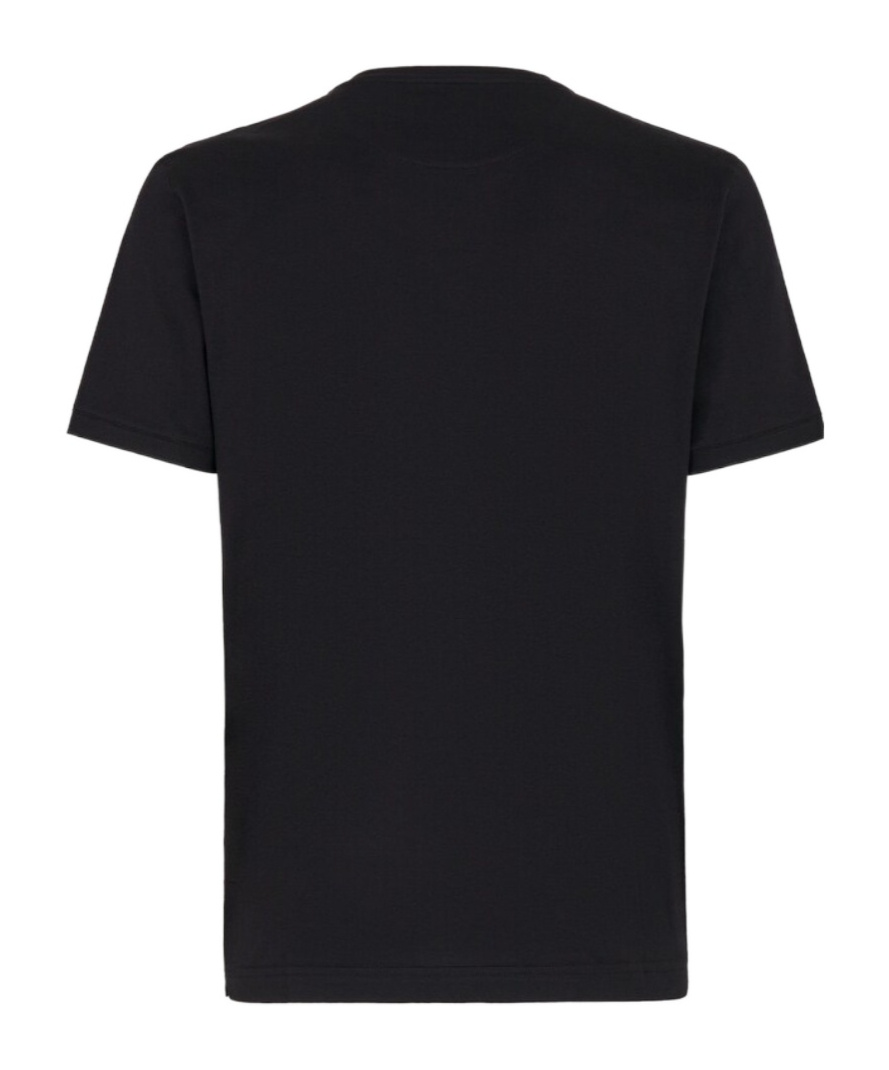 Fendi Embroidered Logo-patch Cotton T-shirt In Black