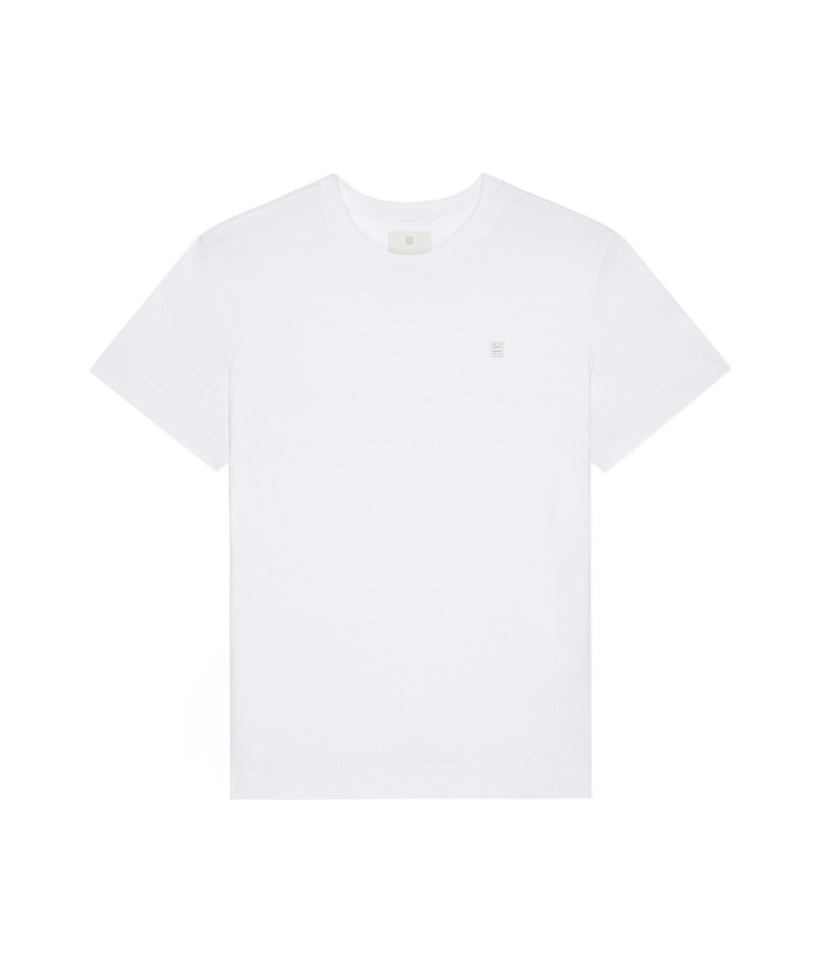 Givenchy T-shirt In Mercerized Cotton With 4g Detail In White