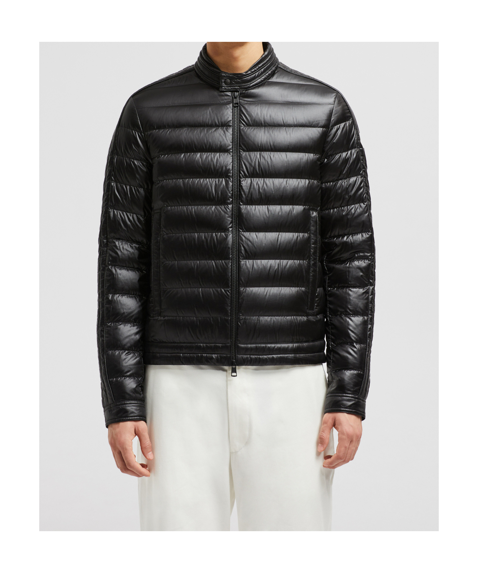 Moncler Jacobus Down Biker Jacket In Black