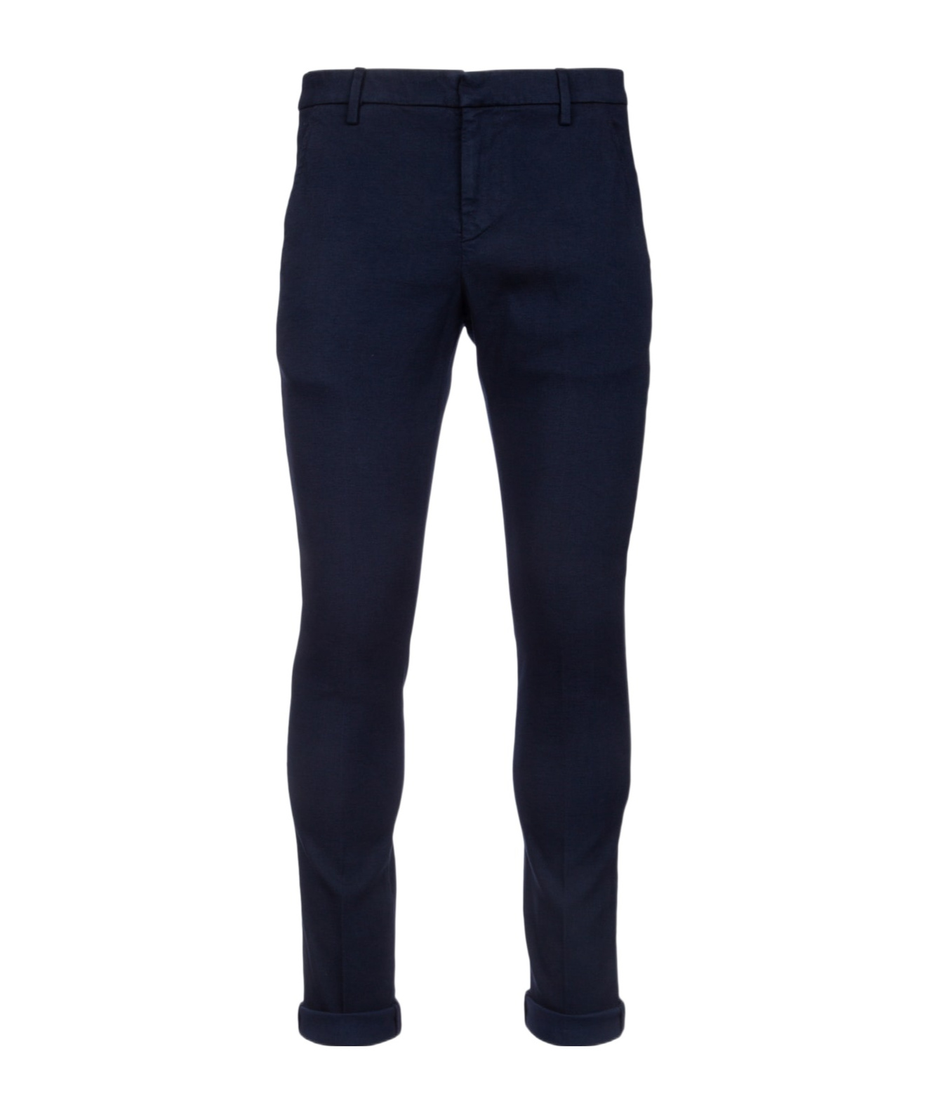 Dondup Tailored Trousers With Cuffed Hem And Pockets In Blue