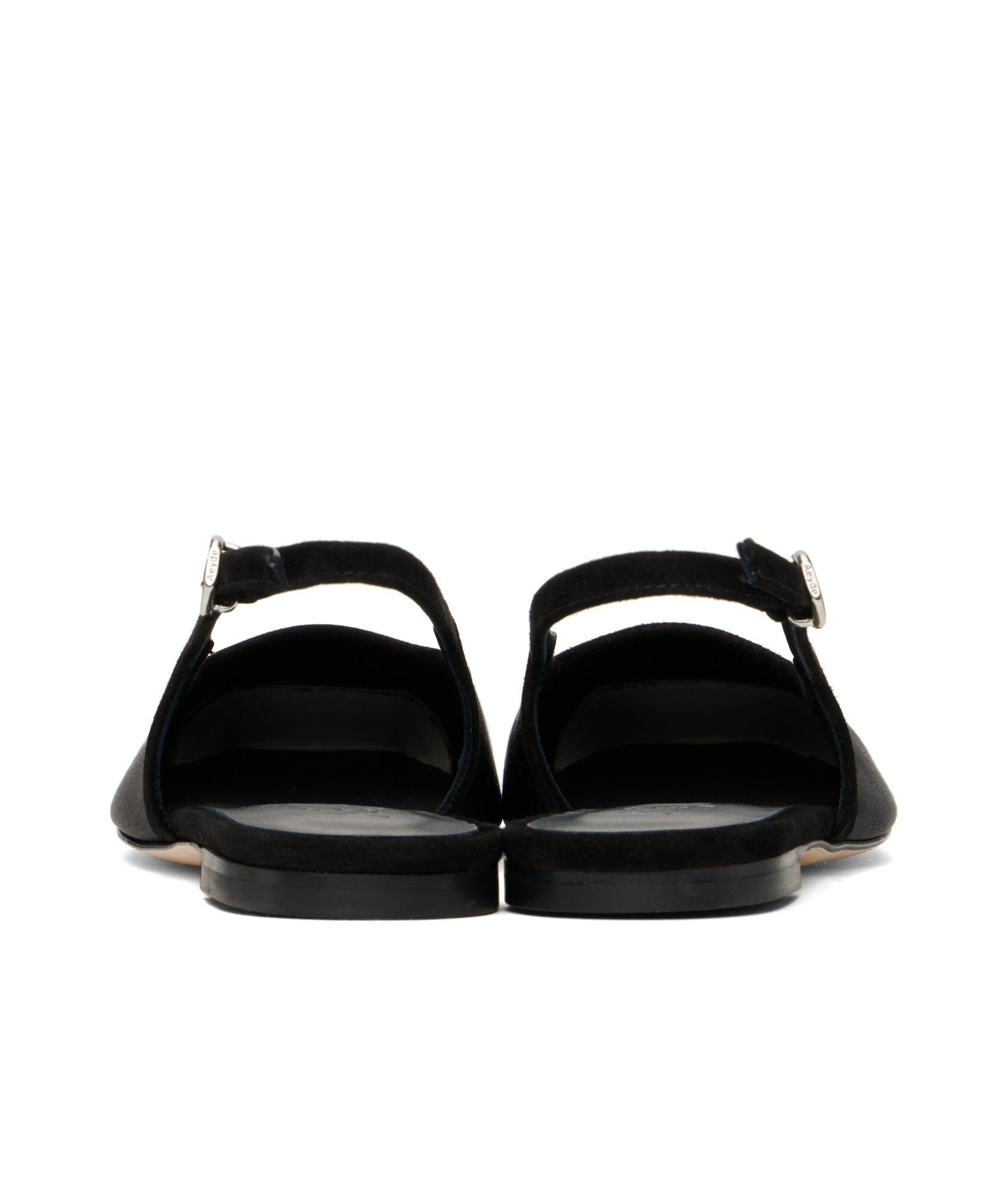 Aeyde Black Geraldine Satin Toe-cap Ballerina Flats