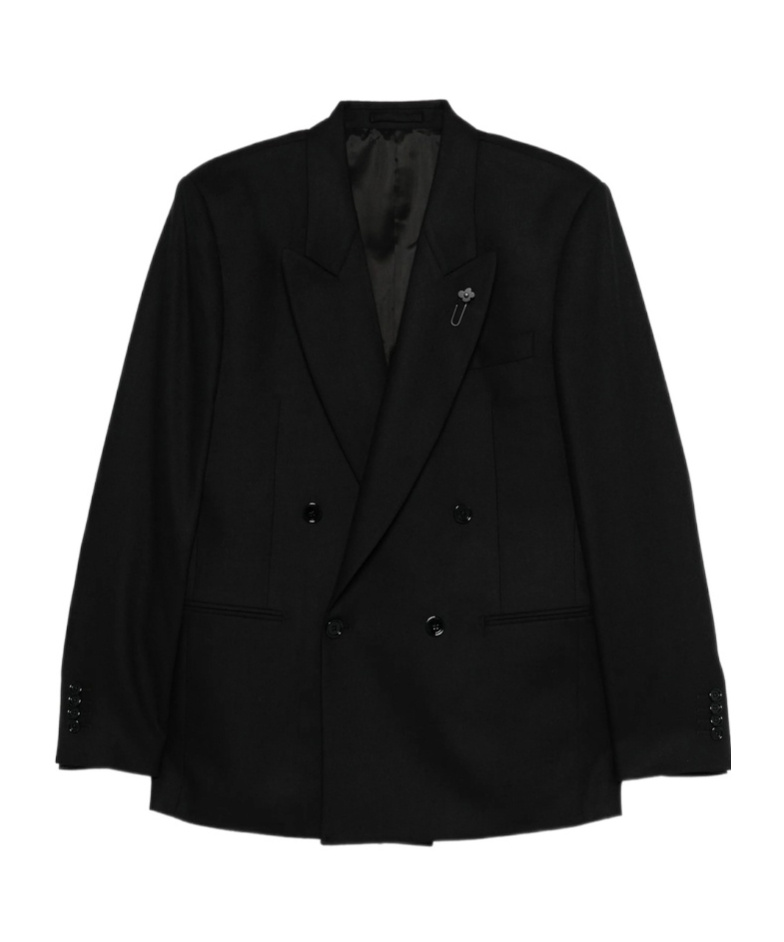 Lardini Double-breasted Blazer In Black