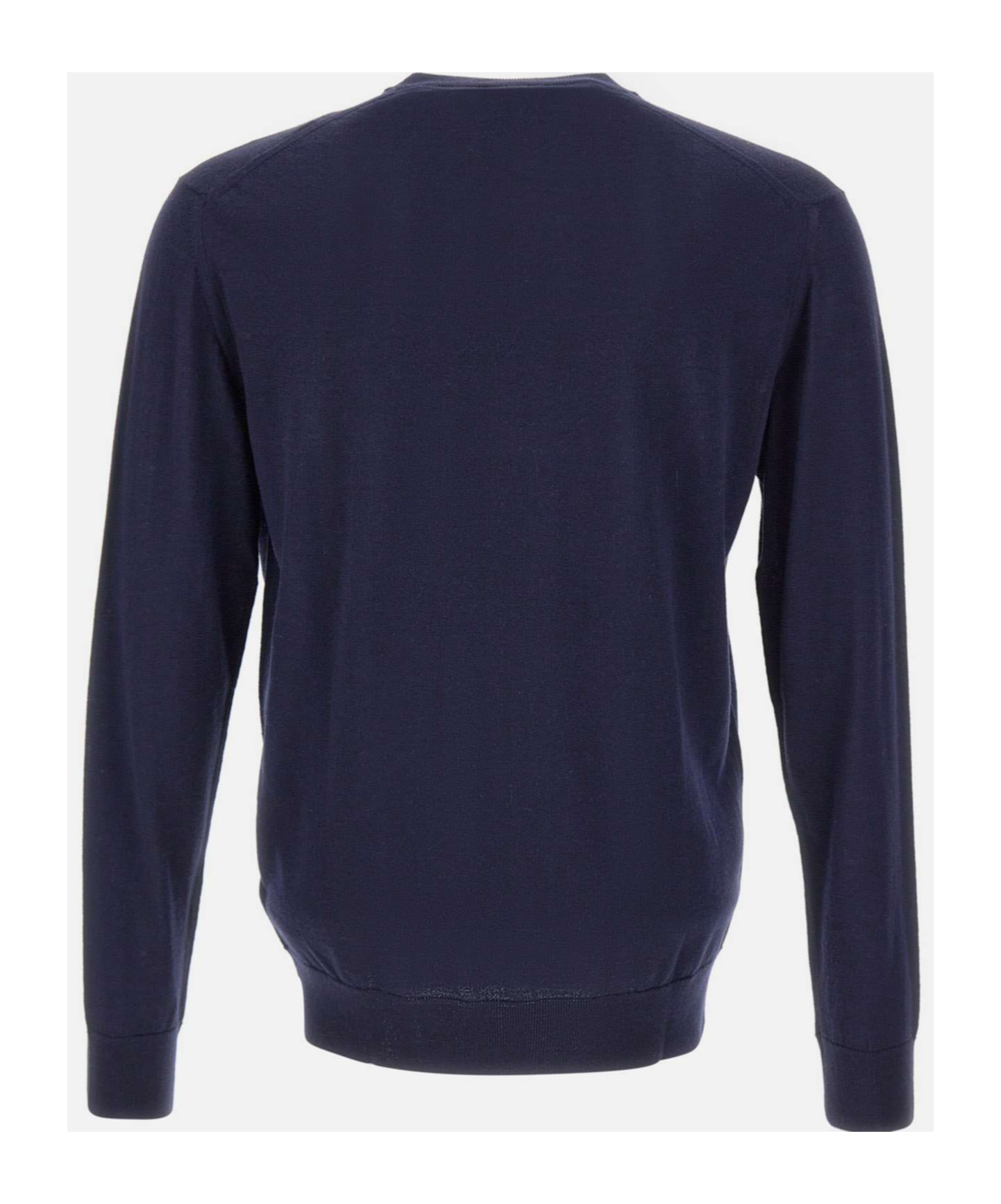 Eleventy Men Blue Crewneck Sweater In Wool And Silk Man In Blue