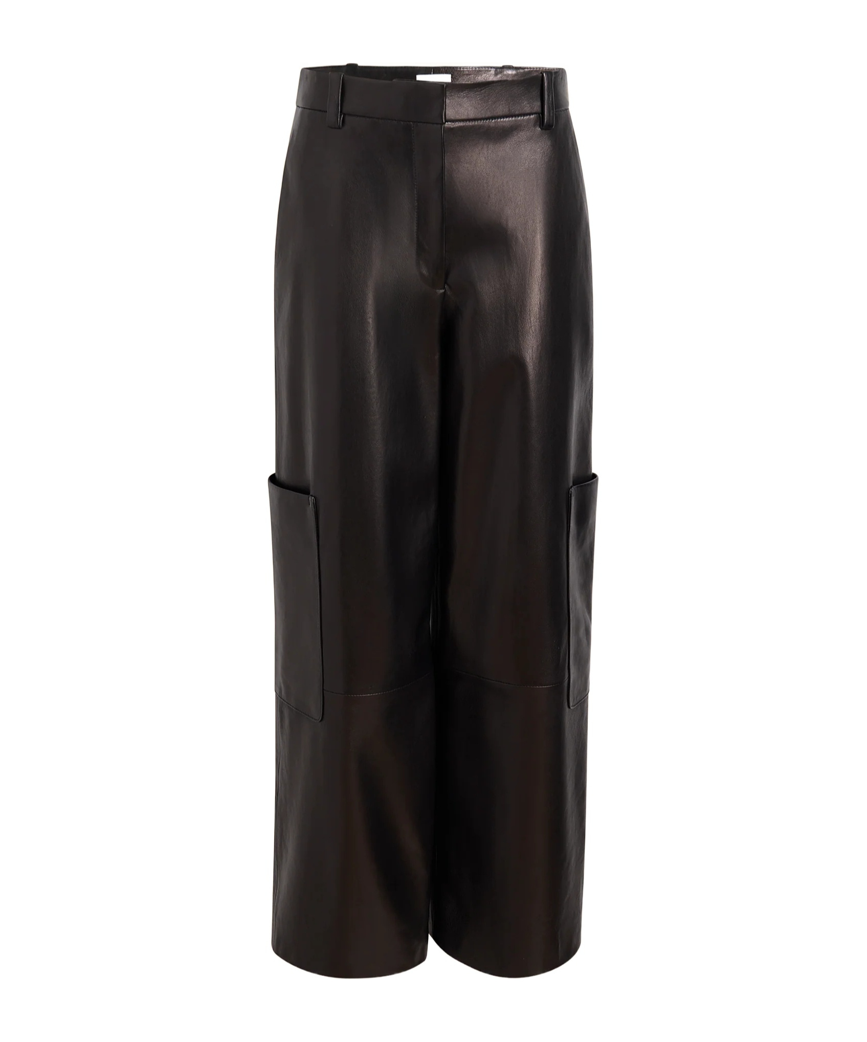 Khaite Wide Leg Cargo Trousers With Multiple Pockets In Black