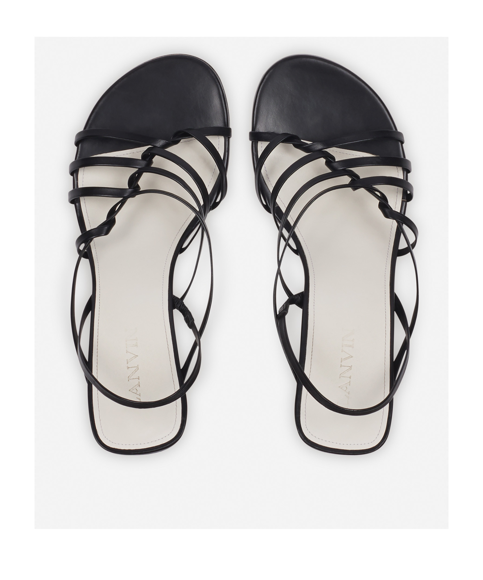 Lanvin Sequence 70mm Leather Sandals In Black