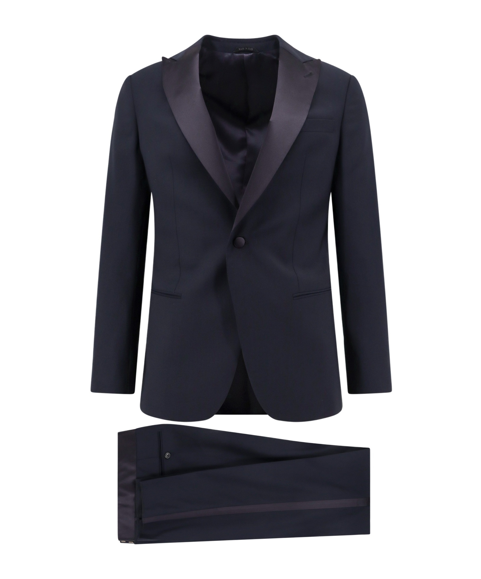 Giorgio Armani Single-breasted Wool Tuxedo Suit In Blue